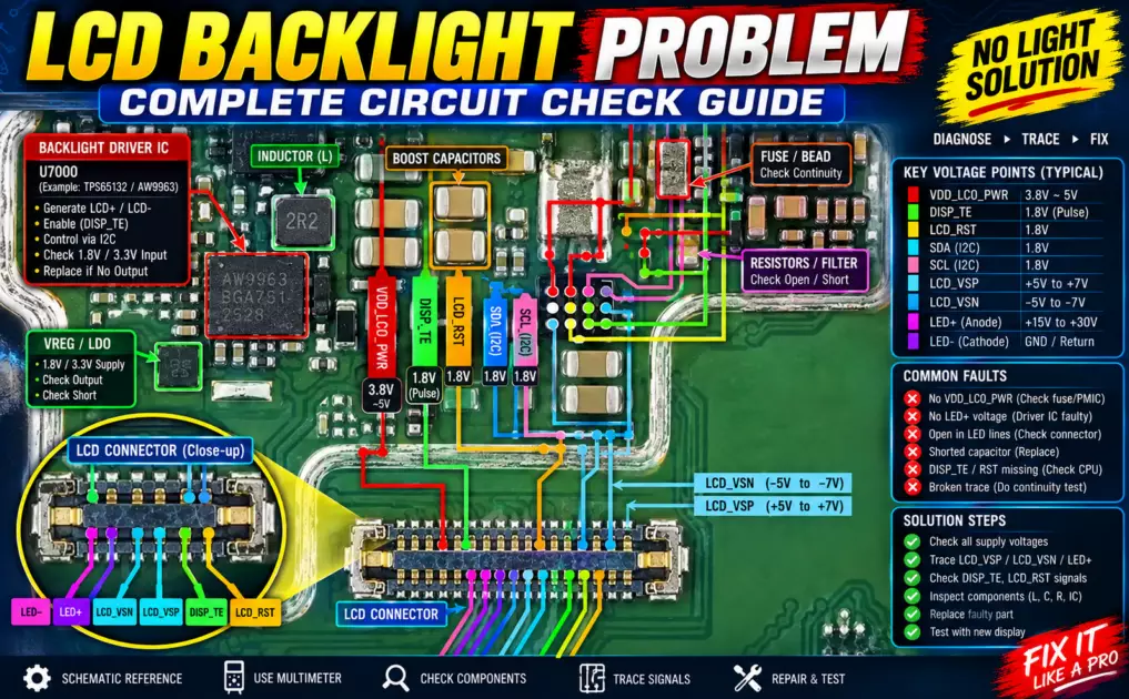 Android Phone LCD Display Light Problem